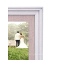 New design wholesale custom wood Frame Soft linen back for fixing wedding photos wedding photo frame